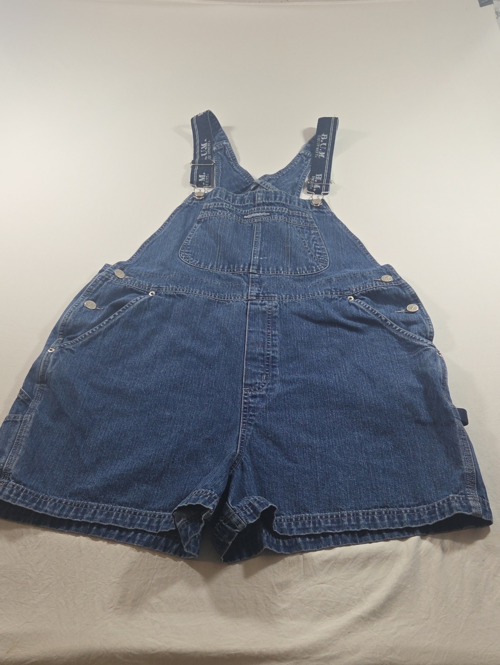 B.U.M. Equipment Denim Shortall Overalls Woman's Xlarge Cotton   Beach Casual